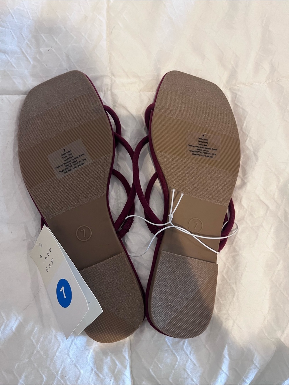 a new day Burgundy Strappy Square-Toe Women’s Sandals - Picture 2 of 2